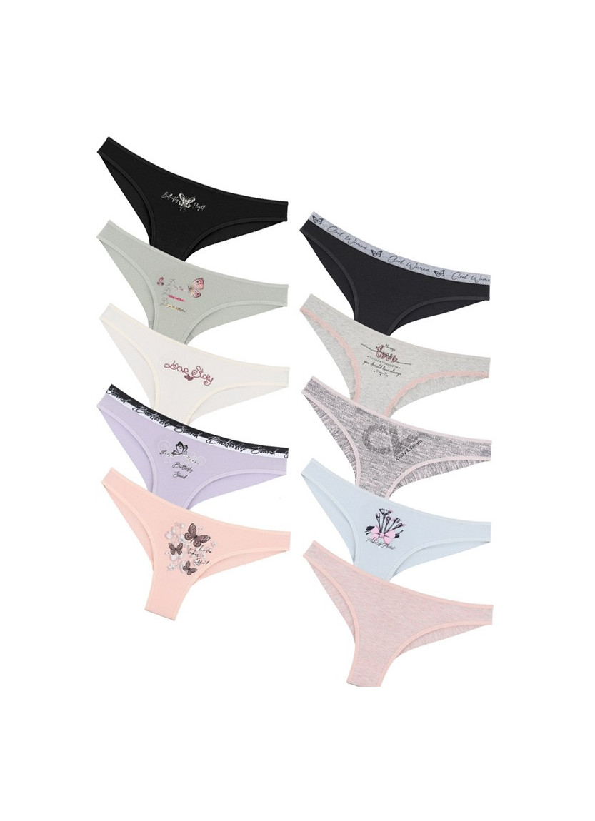 Donella 40F1 Assorted 10-Pack Women's Briefs — Turkish factory wholesale