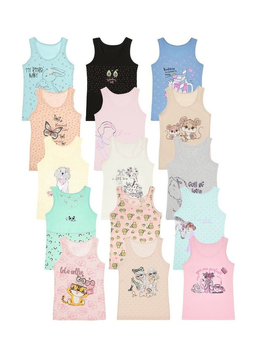 Donella 49F1 Assorted 10-Pack Girls' Tank Top — Turkish textile wholesale