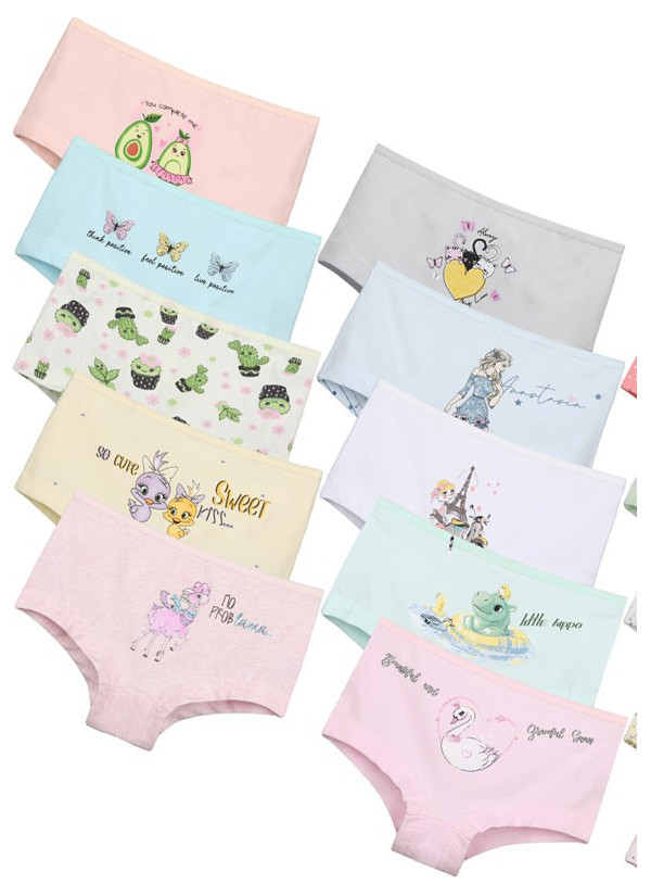 Donella 46F1 Assorted 10-Pack Girls' Briefs — Turkish factory wholesale