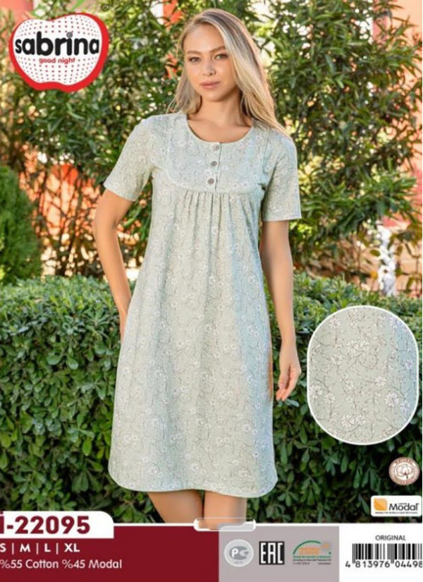 SAB.İ22095_ORI Оптом Турция Фабрика Ночная Сорочка (S+M+L+XL) SABRINA Купить Оптом с Турции