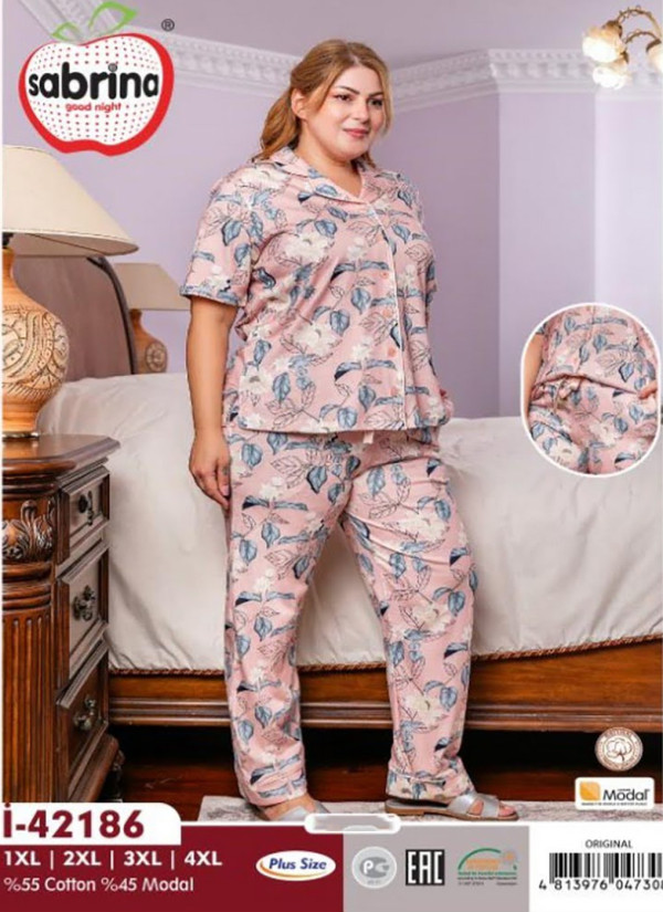 SAB.İ42186_ORI Pants Homewear Set (XL+2XL+3XL+4XL) — wholesale from Turkey