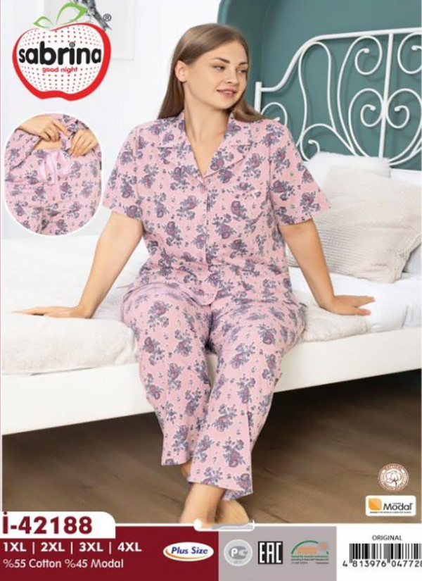 SAB.İ42188_ORI Pants Homewear Set (XL+2XL+3XL+4XL) — factory-direct from Turkey