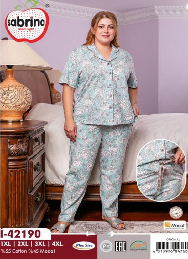 SAB.İ42190_ORI Pants Homewear Set (XL+2XL+3XL+4XL) — Turkish textile wholesale