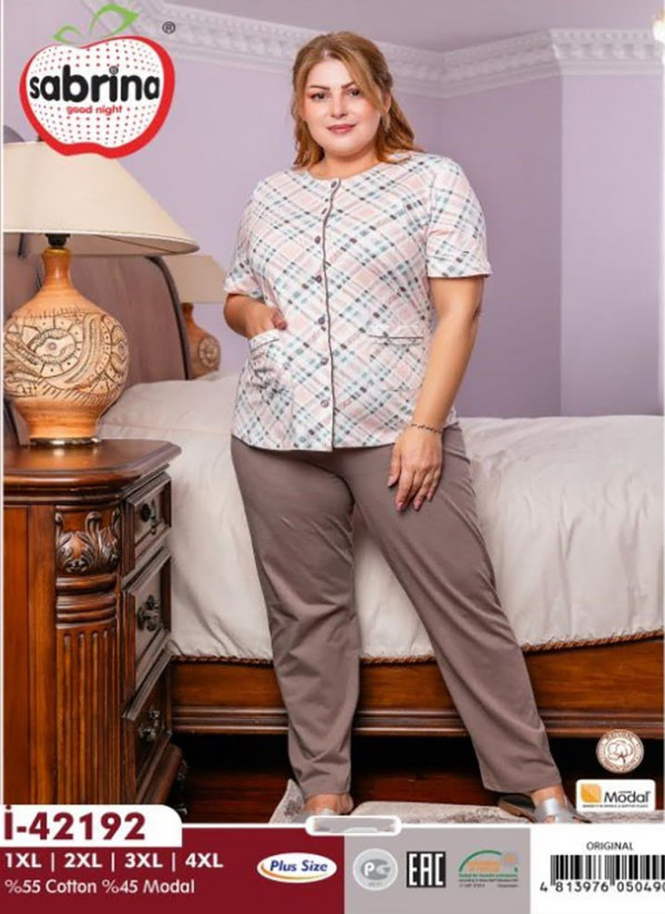 SAB.İ42192_ORI Pants Homewear Set (XL+2XL+3XL+4XL) — direct Turkish factory supply