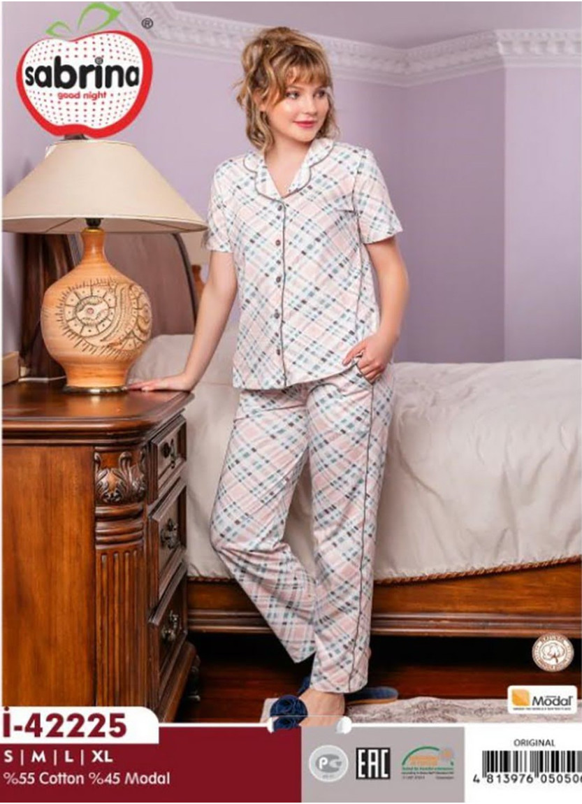 Женская Пижама на Пуговицах Modal (S+M+L+XL) Sabrina SAB.İ42225_ORI — оптовая поставка из Турции