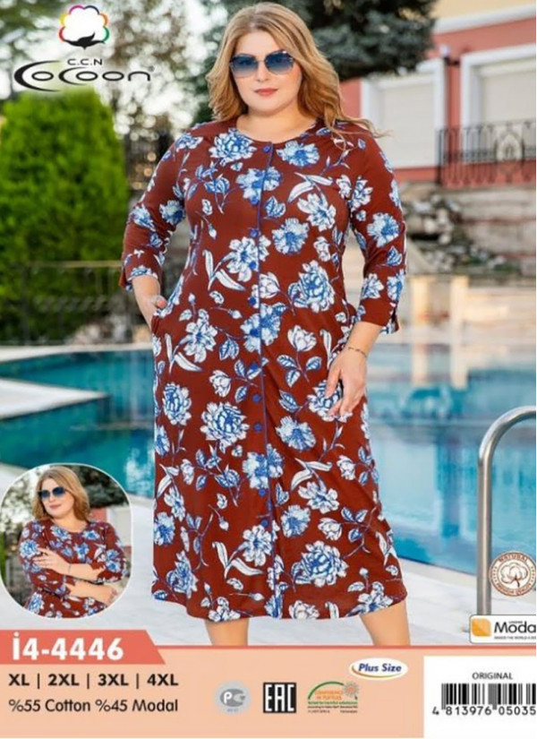 CCNİ4-4446_ORI Women's Robe (XL+XXL+3XL+4XL) — direct Turkish factory supply