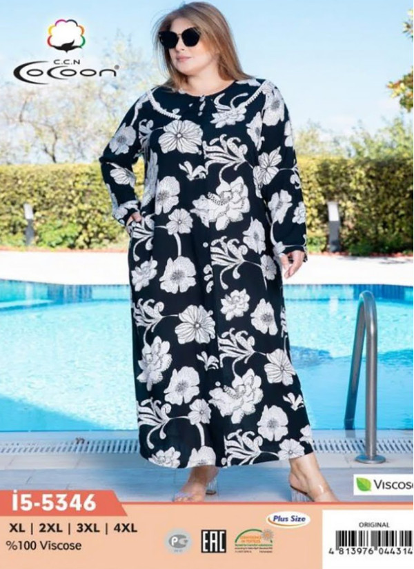 CCNİ5-5346_ORI Women's Robe (XL+XXL+3XL+4XL) — Turkish factory wholesale
