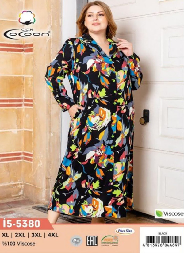 CCNİ5-5380_GRY Women's Robe (XL+XXL+3XL+4XL) — wholesale for boutiques