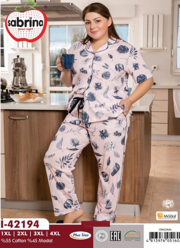 SAB.İ42194_ORI Modal Women's Pajama Set (XL+2XL+3XL+4XL) — Turkey wholesale collection
