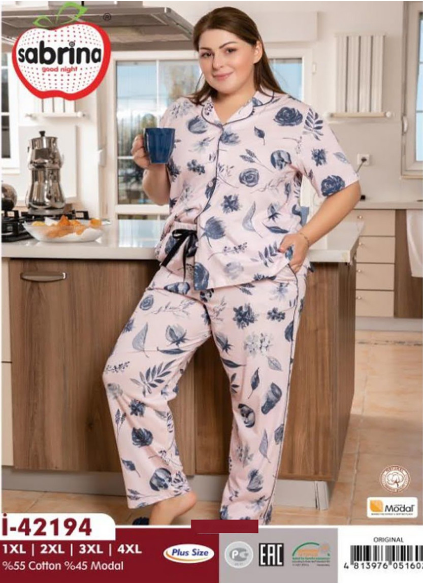 SAB.İ42194_ORI Modal Women's Pajama Set (XL+2XL+3XL+4XL) — Turkey wholesale collection