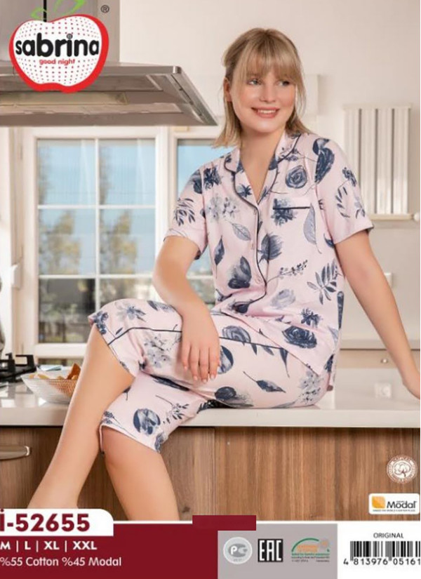 SAB.İ52655_ORI Capri Homewear Set (M+L+XL+2XL) — Turkish factory wholesale