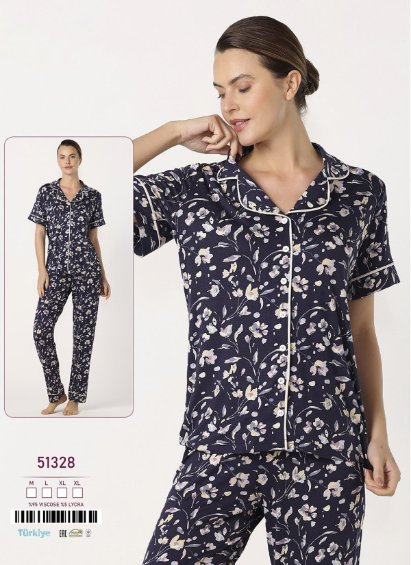Caroline 51328 Women's Pajama Set (M+L+XL+XL) — Turkish textile wholesale