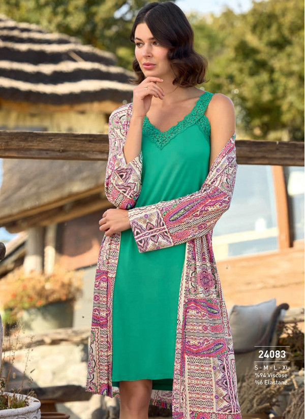 Monamise 24083 Robe Set (S+M+L+XL) — Turkey wholesale collection
