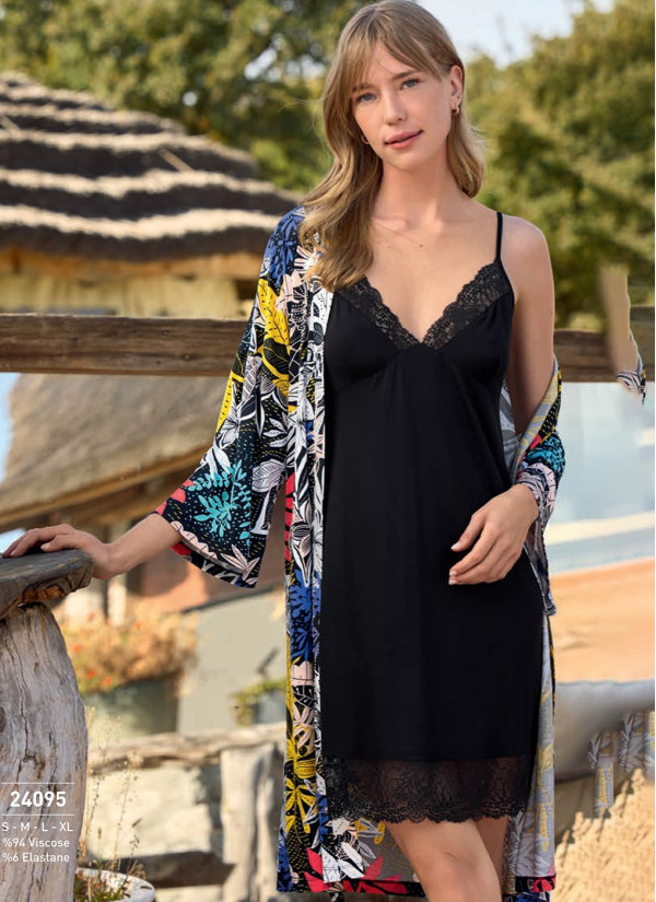 Monamise 24095 Robe Set (S+M+L+XL) — Turkish factory wholesale