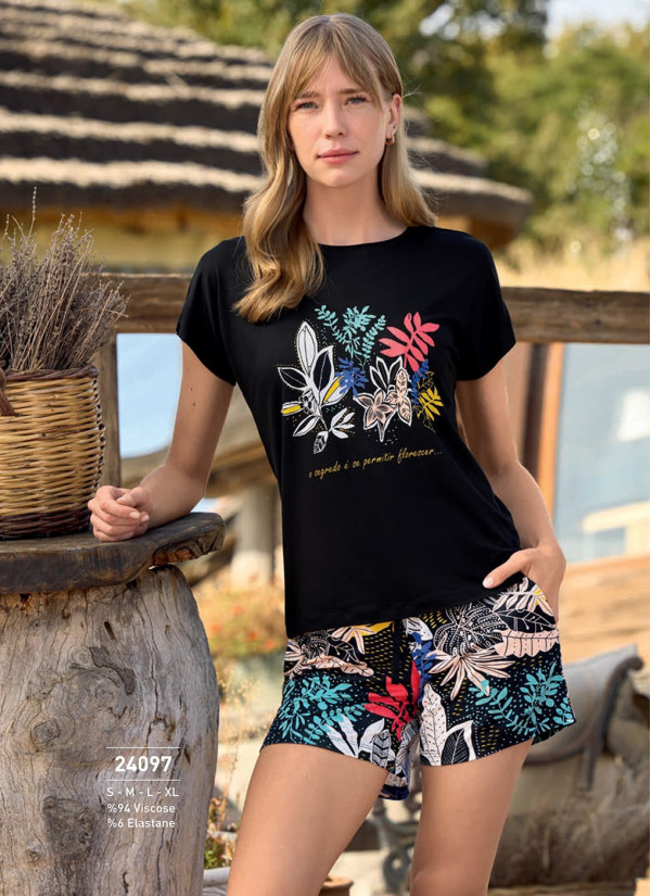 Monamise 24097 Shorts Homewear Set (S+M+L+XL) — wholesale for boutiques