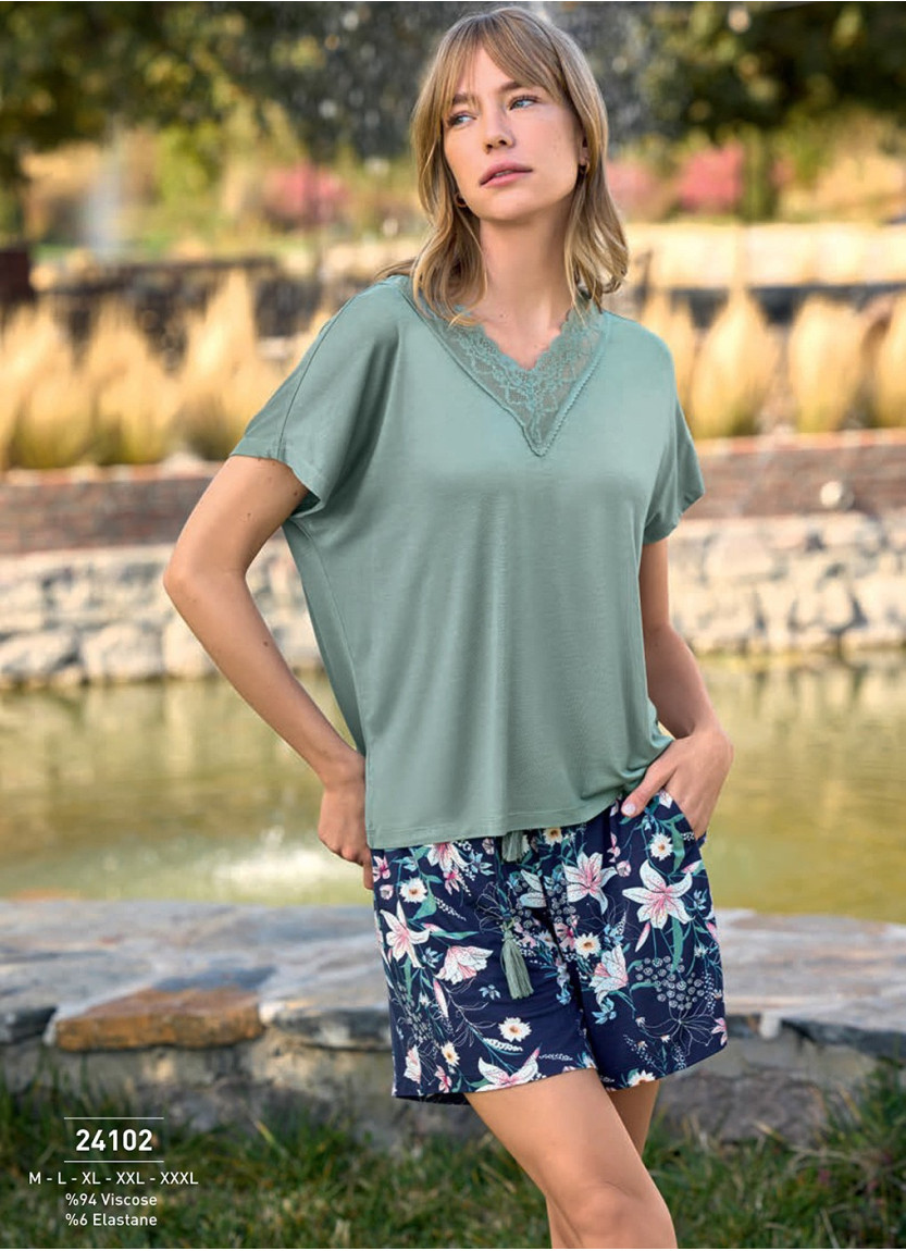 Женский Комплект с Шортами (2XL+3XL) MONAMISE Monamise 24102 — купить оптом из Турции