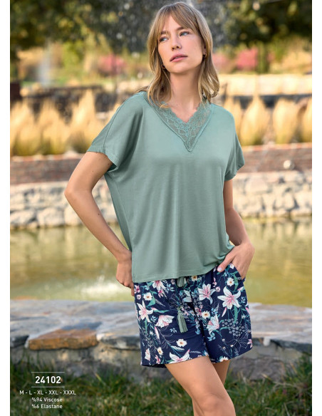 Женский Комплект с Шортами (2XL+3XL) MONAMISE Monamise 24102 — купить оптом из Турции