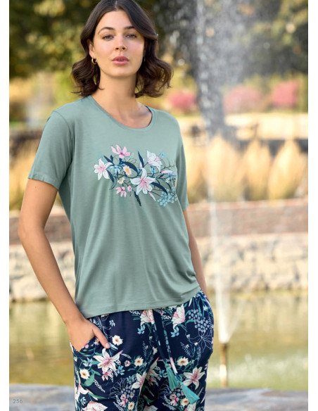 Monamise 24103 Pants Homewear Set (M+L+XL+2XL+3XL) — wholesale for boutiques