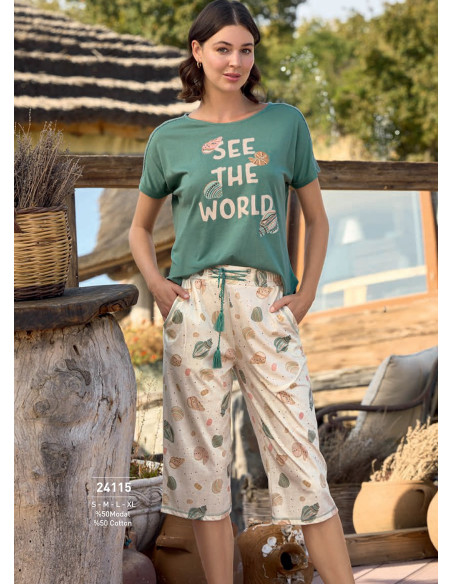 Monamise 24115 Capri Homewear Set (S+M+L+XL) — Turkish textile wholesale