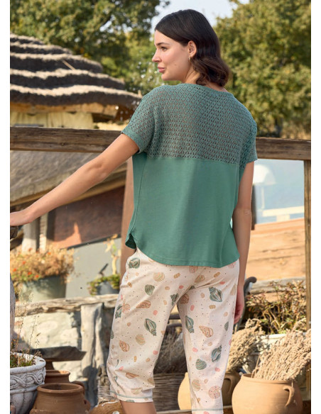 Женский Комплект с Капри (S+M+L+XL) MONAMISE Monamise 24115 — оптом для магазинов и бутиков