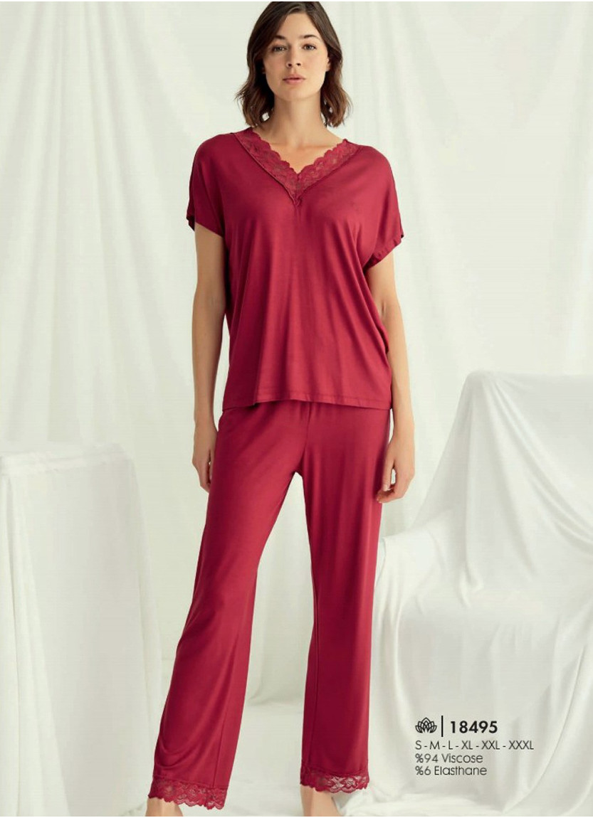 Monamise 18495 Pants Homewear Set (S+M+L+XL+2XL+3XL) — Turkish factory wholesale