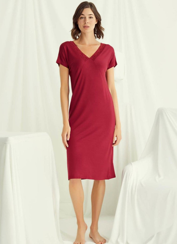 Monamise 18518 Nightdress (S+M+L+XL+2XL+3XL) — Turkish factory wholesale