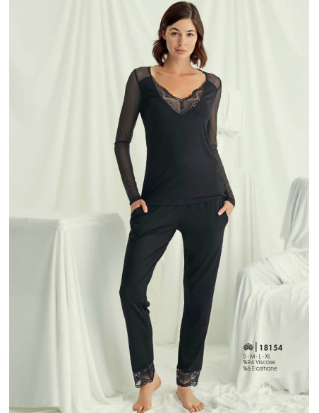 Monamise 18154 Pants Homewear Set (S+M+L+XL) — Turkey wholesale collection