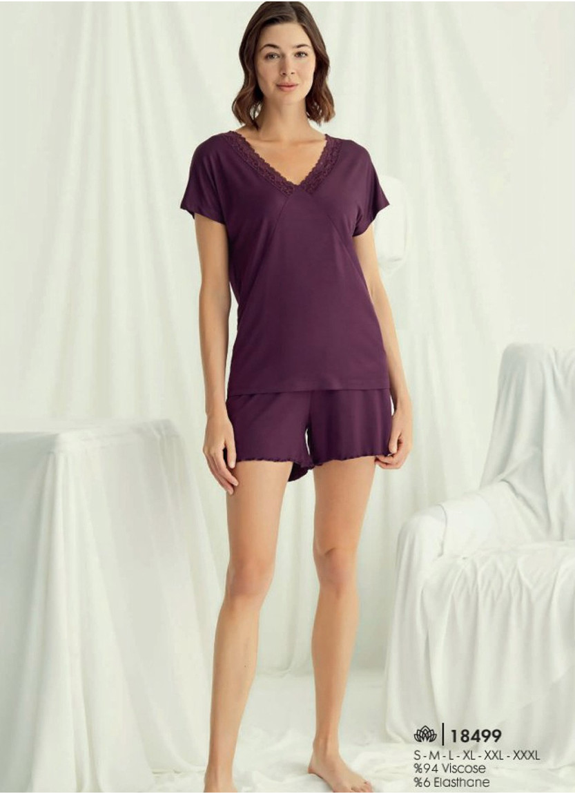 Monamise 18499 Shorts Homewear Set (S+M+L+XL+2XL+3XL) — direct Turkish factory supply