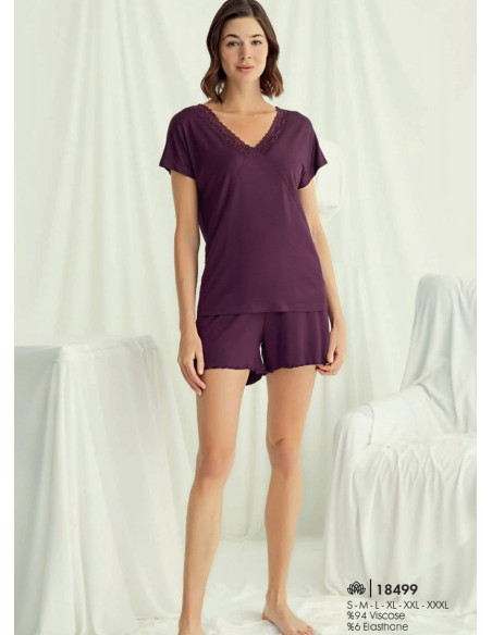Monamise 18499 Shorts Homewear Set (S+M+L+XL+2XL+3XL) — direct Turkish factory supply