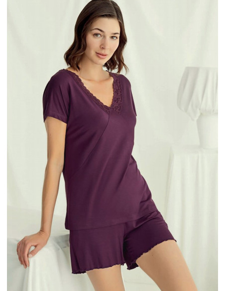 Monamise 18499 Shorts Homewear Set (S+M+L+XL+2XL+3XL) — wholesale from Turkey