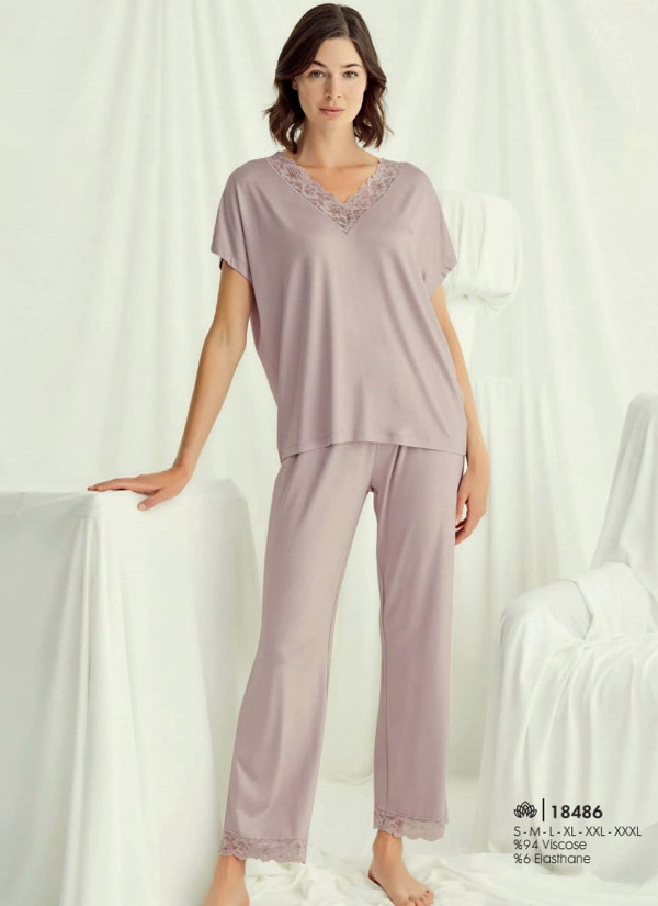 Monamise 18486 Pants Homewear Set (S+M+L+XL+2XL+3XL) — wholesale for boutiques