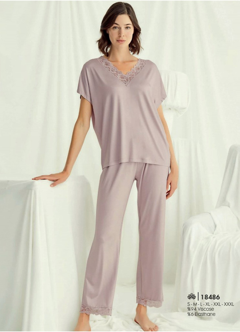 Женский Комплект с Брюками (S+M+L+XL+2XL+3XL) MONAMISE Monamise 18486 — фабричная коллекция оптом