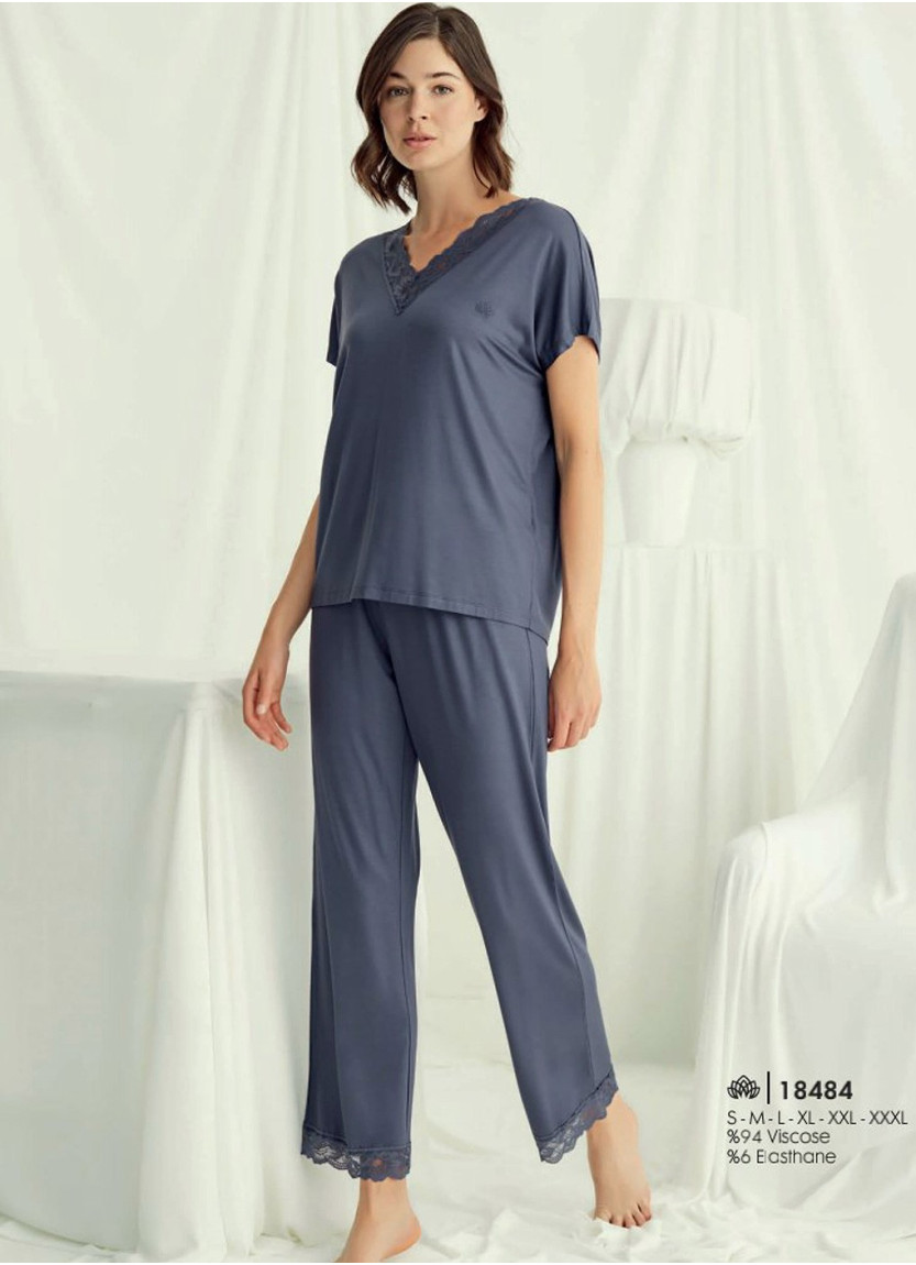 Monamise 18484 Pants Homewear Set (S+M+L+XL+2XL+3XL) — wholesale from Turkey