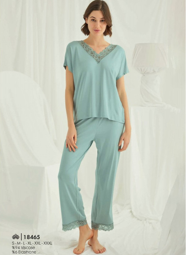 Monamise 18465 Pants Homewear Set (S+M+L+XL+2XL+3XL) — Turkish factory wholesale