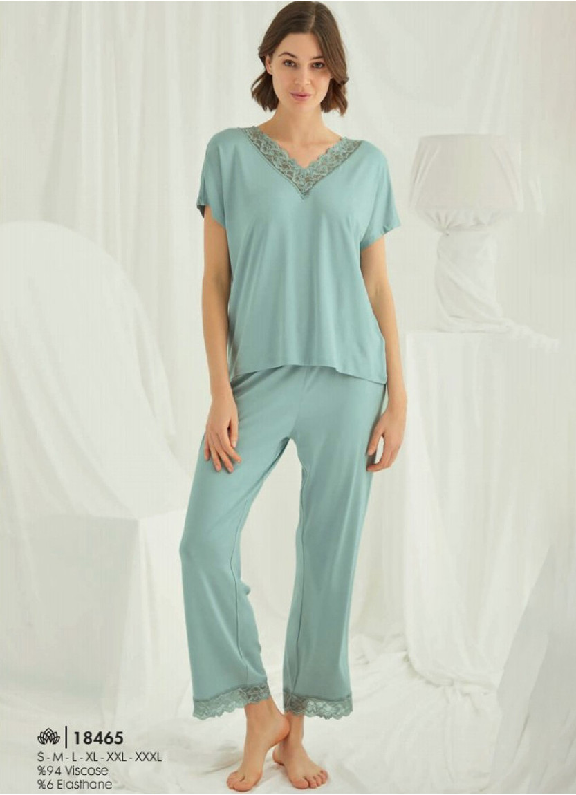 Monamise 18465 Pants Homewear Set (S+M+L+XL+2XL+3XL) — Turkish factory wholesale