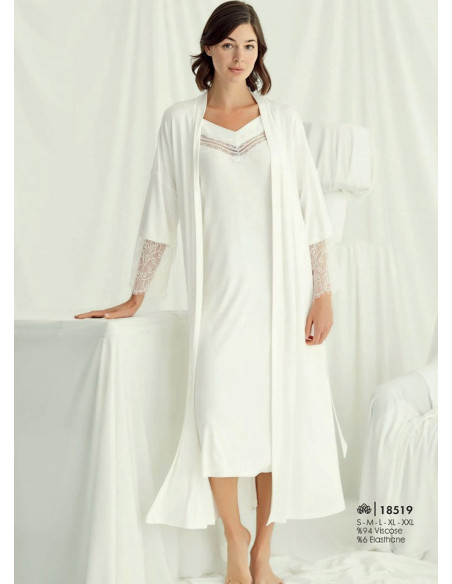 Женский Комплект с Халатом 2-КА (S+M+L+XL+2XL+3XL) MONAMISE Monamise 18519 — купить оптом из Турции