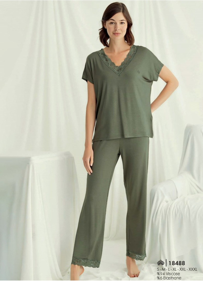 Женский Комплект с Брюками (S+M+L+XL+2XL+3XL) MONAMISE Monamise 18488 — турецкий текстиль оптом