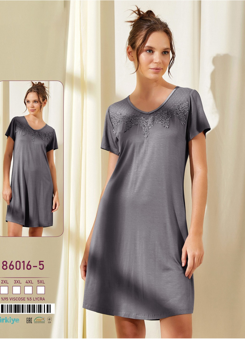 Ночная Сорочка 2XL+3XL+4XL+5XL 86016-5 Caroline 86016-5 — купить оптом со Стамбула