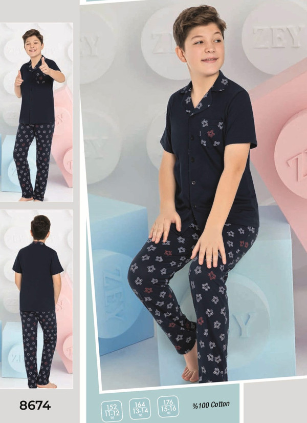 ZeyZey 8674 Garson Kids' Pajama Set (11/12+13/14+15/16) — wholesale from Turkey