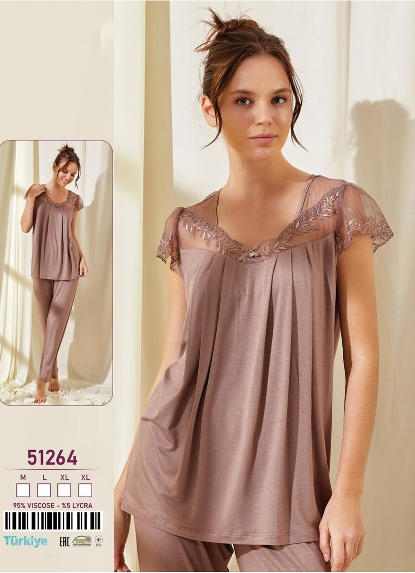 Caroline 51264 Оптом Турция Фабрика Ночная Сорочка M+L+XL+XL 51264 Купить Оптом с Турции
