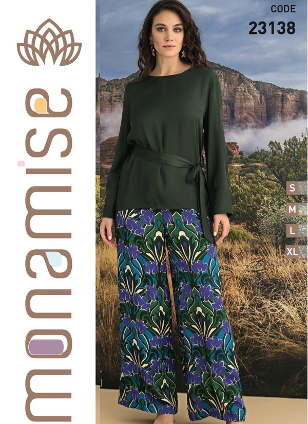 Monamise 23138 Pants Homewear Set (S+M+L+XL) — Turkish factory wholesale