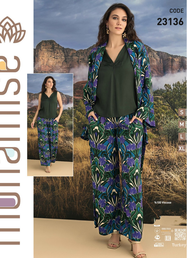 Monamise 23136 Pants Homewear Set (S+M+L+XL) — direct Turkish factory supply