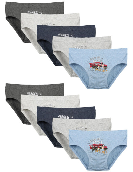 Donella 7624B1 Assorted 10-Pack Boys' Boxer Briefs — Turkey wholesale collection