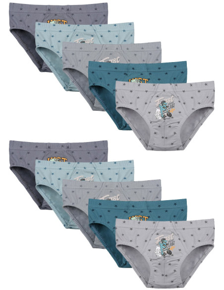 Donella 7681B13 Assorted 10-Pack Boys' Boxer Briefs — Turkey wholesale collection
