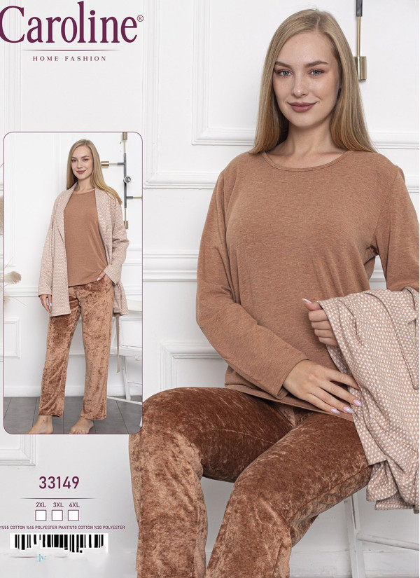 Caroline 33149 Women's Pajama Set (2XL+3XL+4XL) — direct Turkish factory supply