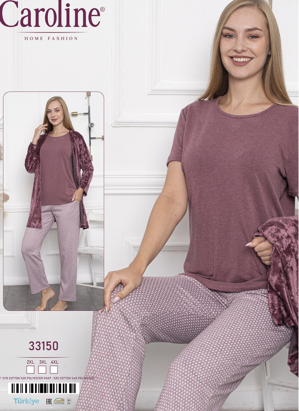 Caroline 33150 Women's Pajama Set (2XL+3XL+4XL) — wholesale from Turkey