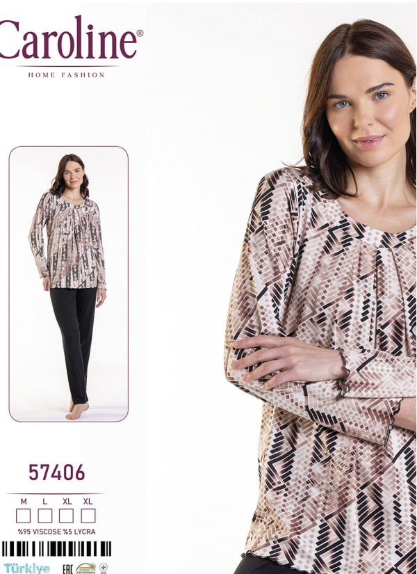 Caroline 57406 Pants Homewear Set (M+L+XL+XL) — Turkey wholesale collection