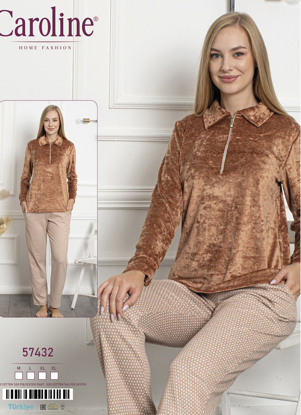 Caroline 57432 Pants Homewear Set (M+L+XL+XL) — wholesale for boutiques