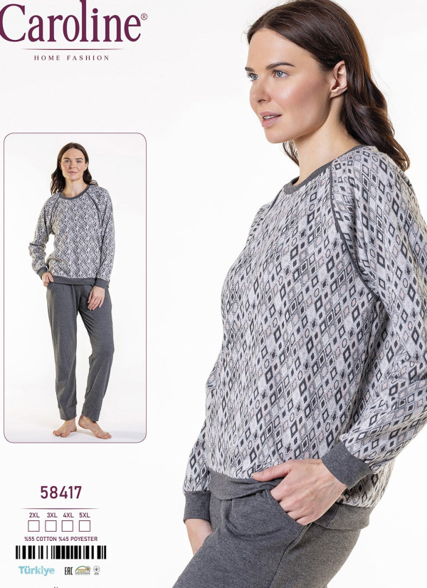 Caroline 58417 Pants Homewear Set (2XL+3XL+4XL+5XL) — wholesale for boutiques