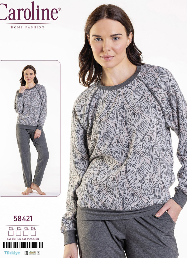 Caroline 58421 Pants Homewear Set (2XL+3XL+4XL+5XL) — Istanbul wholesale supplier